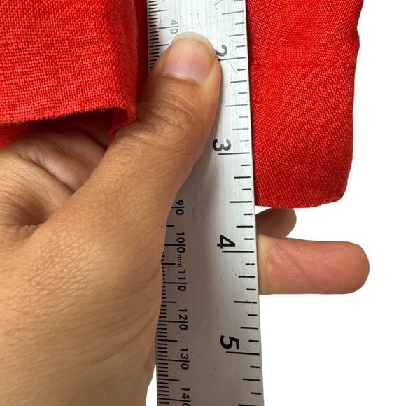 Madewell Clean‎ Button-Tab Shorts in 100% Linen Red Women’s Size 00 - Picture 8 of 12